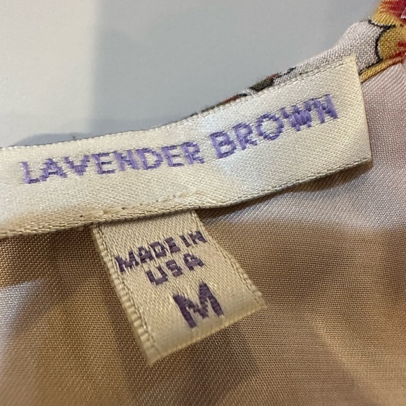 Lavender Brown Floral Patterned Sleeveless Romper Size medium - Picture 6 of 6
